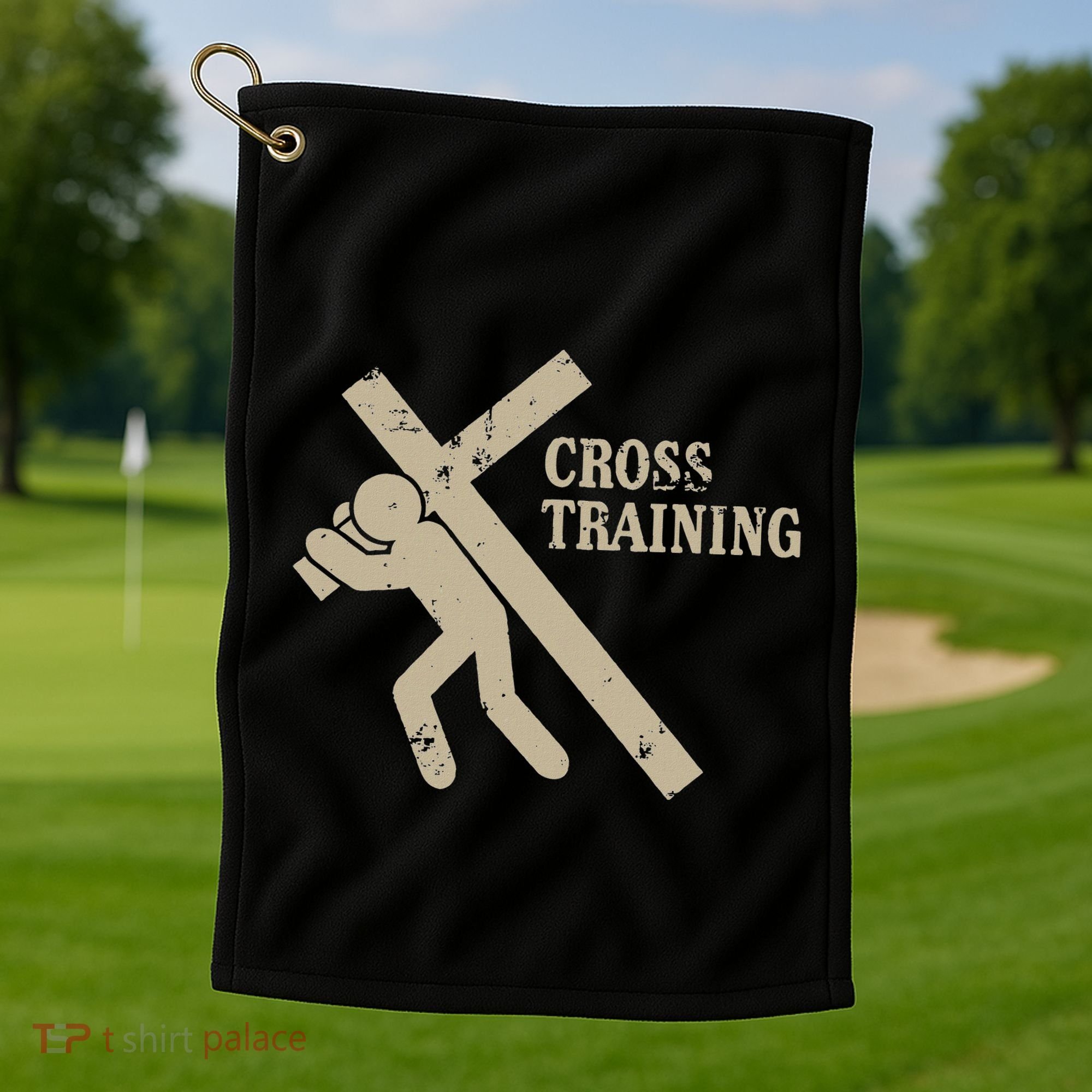 Funny Cross Training Religious Weightlifting Exercise Golf Towel