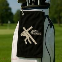 Funny Cross Training Religious Weightlifting Exercise Golf Towel thumb 2