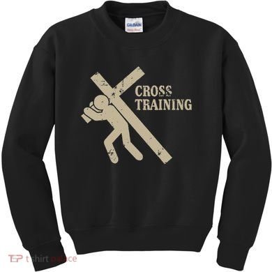 Funny Cross Training Religious Weightlifting Exercise Kids Sweatshirt