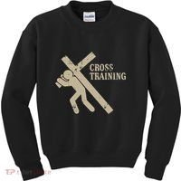 Funny Cross Training Religious Weightlifting Exercise Kids Sweatshirt thumb 0