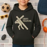 Funny Cross Training Religious Weightlifting Exercise Kids Hoodie thumb 2