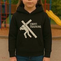 Funny Cross Training Religious Weightlifting Exercise Kids Hoodie thumb 3