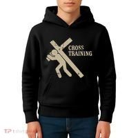 Funny Cross Training Religious Weightlifting Exercise Kids Hoodie thumb 4