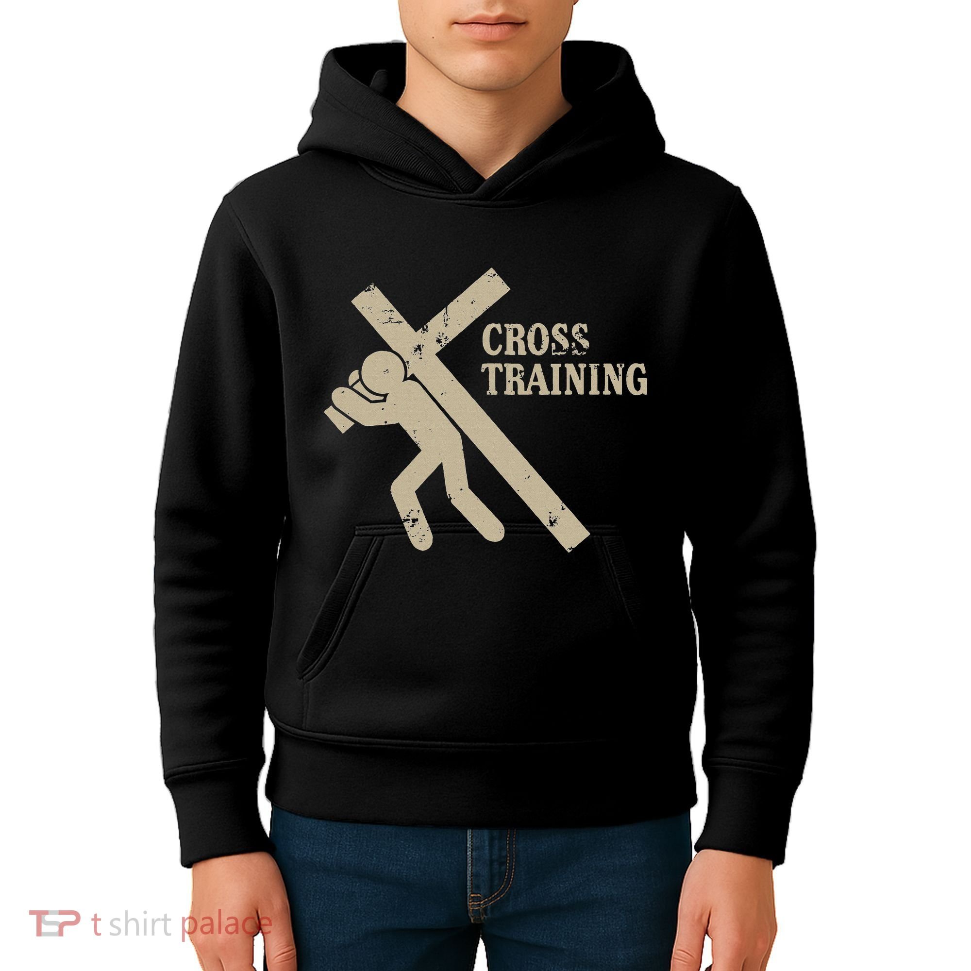 Funny Cross Training Religious Weightlifting Exercise Kids Hoodie