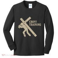 Funny Cross Training Religious Weightlifting Exercise Kids Long Sleeve Shirt thumb 0