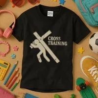 Funny Cross Training Religious Weightlifting Exercise Kids T-Shirt thumb 3