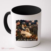 Funny Chill The Fourth Out 4th Of July Goose Coffee Mug thumb 0