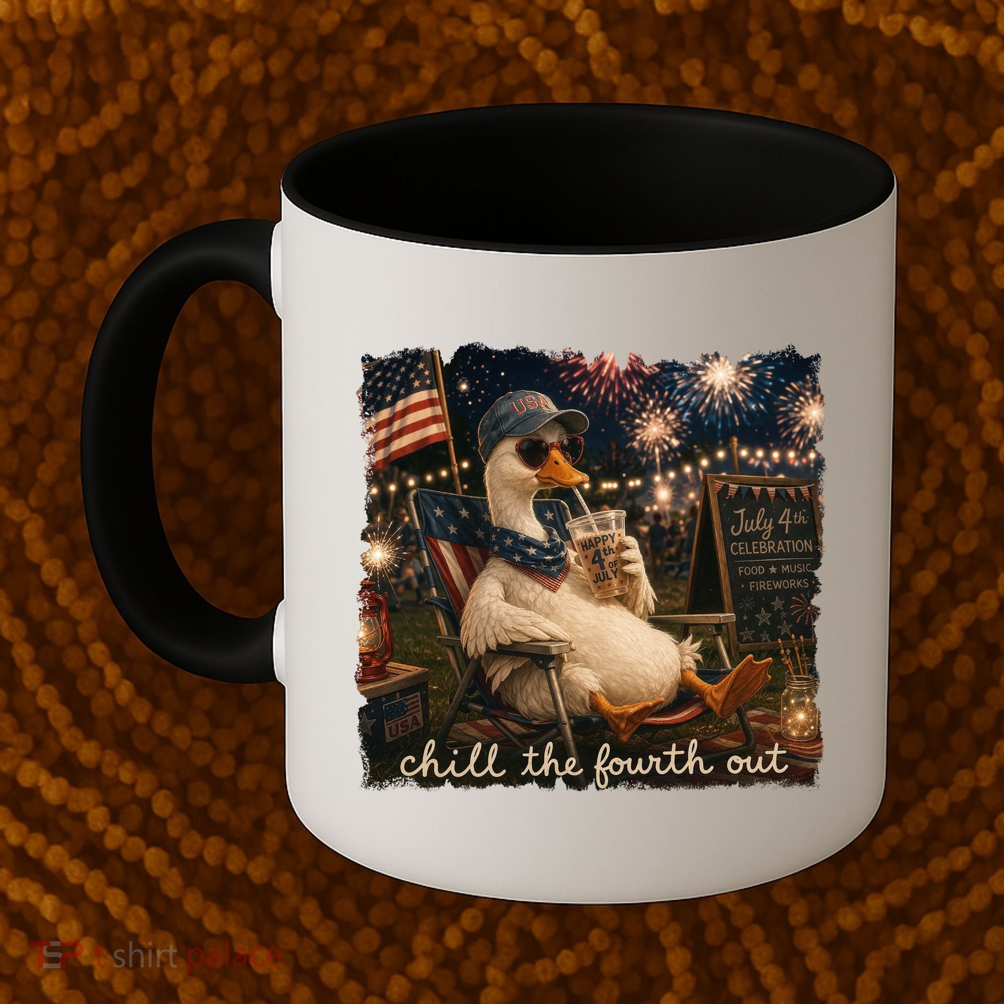 Funny Chill The Fourth Out 4th Of July Goose Coffee Mug