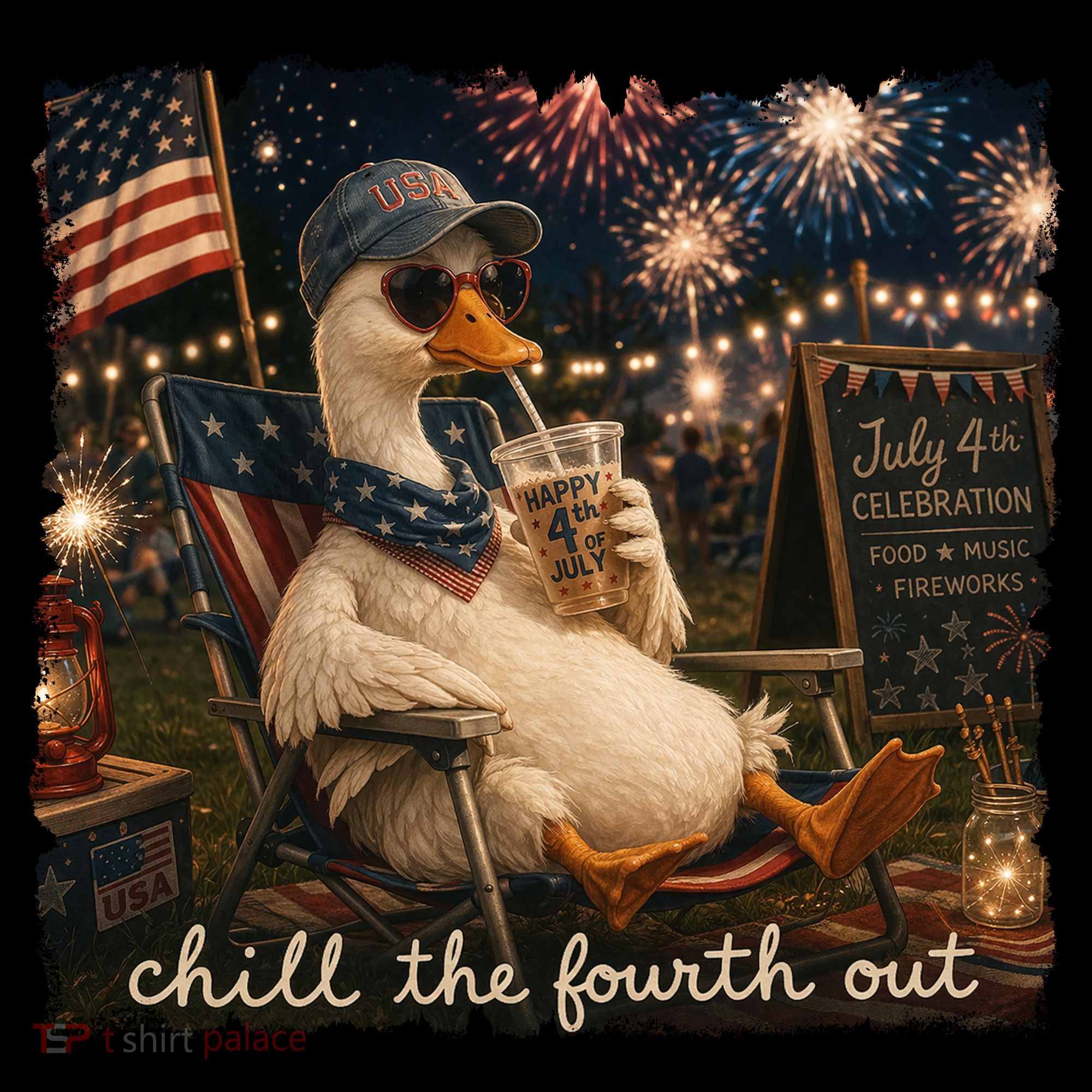 Funny Chill The Fourth Out 4th Of July Goose Coffee Mug