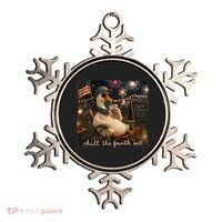 Funny Chill The Fourth Out 4th Of July Goose Ornament thumb 0