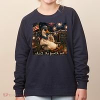 Funny Chill The Fourth Out 4th Of July Goose Women's Sweatshirt thumb 0