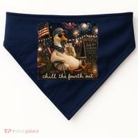 Funny Chill The Fourth Out 4th Of July Goose USA-Made Doggie Bandana thumb 0