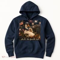Funny Chill The Fourth Out 4th Of July Goose Hoodie thumb 0