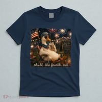 Funny Chill The Fourth Out 4th Of July Goose T-Shirt thumb 5