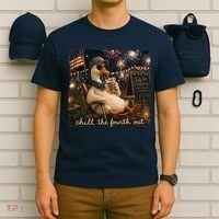 Funny Chill The Fourth Out 4th Of July Goose T-Shirt thumb 6