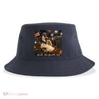 Funny Chill The Fourth Out 4th Of July Goose Sustainable Bucket Hat thumb 0