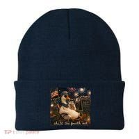 Funny Chill The Fourth Out 4th Of July Goose Beanie thumb 0