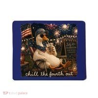 Funny Chill The Fourth Out 4th Of July Goose Mousepad thumb 0