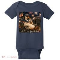 Funny Chill The Fourth Out 4th Of July Goose Baby Bodysuit thumb 0