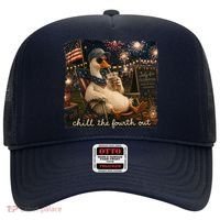 Funny Chill The Fourth Out 4th Of July Goose Hat thumb 0