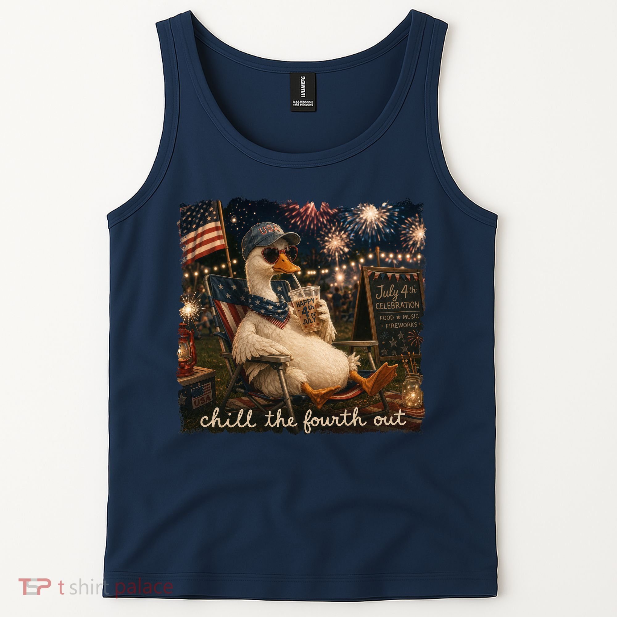 Funny Chill The Fourth Out 4th Of July Goose Tank Top