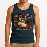 Funny Chill The Fourth Out 4th Of July Goose Tank Top thumb 3