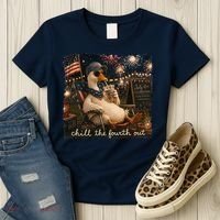 Funny Chill The Fourth Out 4th Of July Goose Women's T-Shirt thumb 3