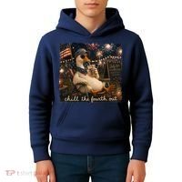Funny Chill The Fourth Out 4th Of July Goose Kids Hoodie thumb 4