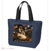 Funny Chill The Fourth Out 4th Of July Goose Tote Bag thumb 3
