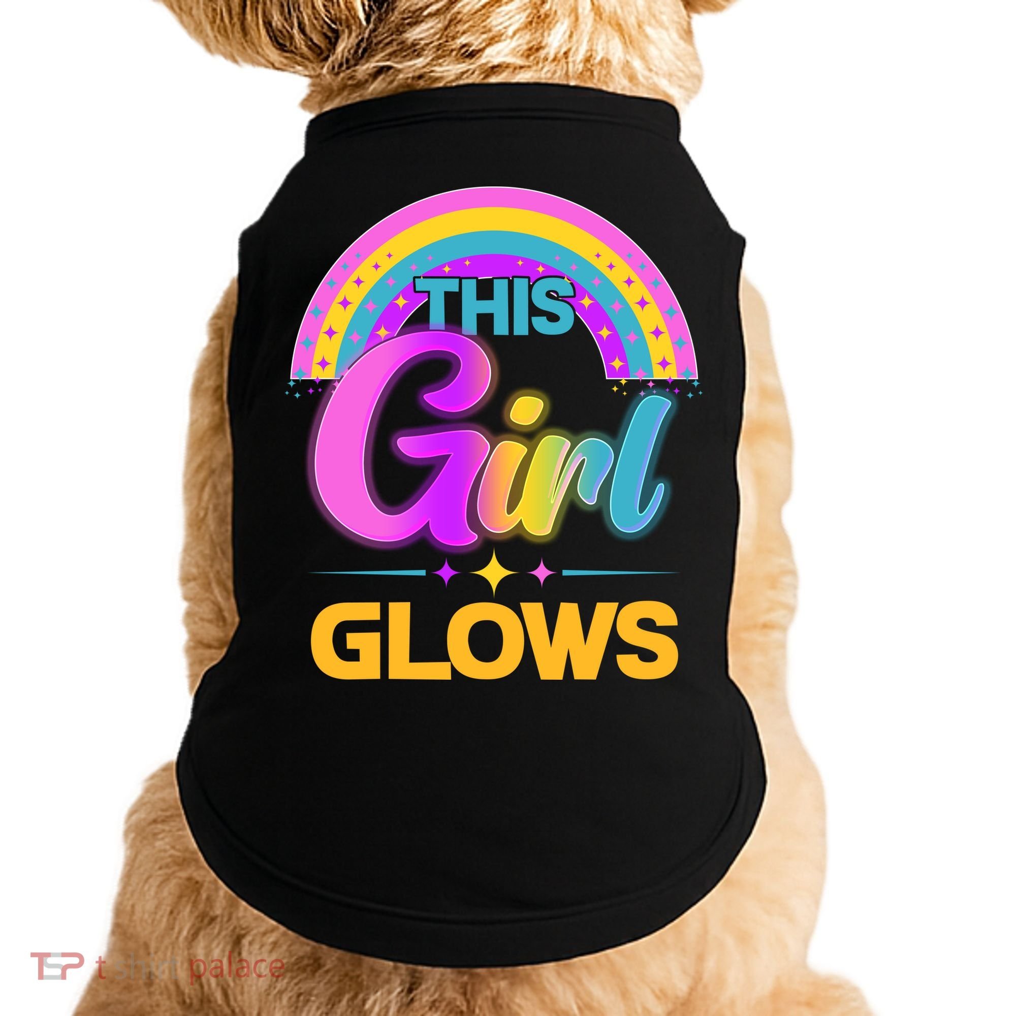 Funny Cute This Girl Glows Doggie Tank