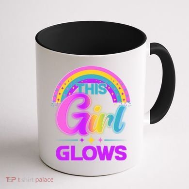 Funny Cute This Girl Glows Coffee Mug back