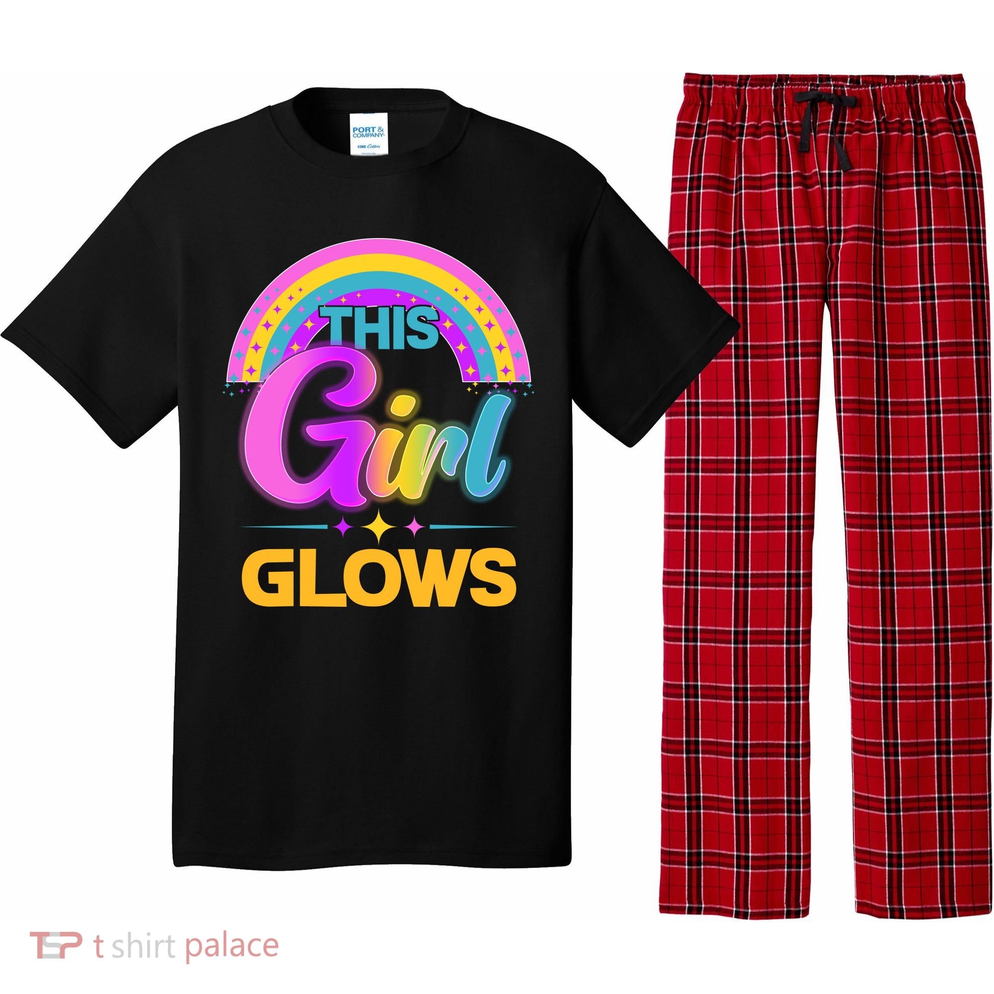 Funny Cute This Girl Glows Pajama Set