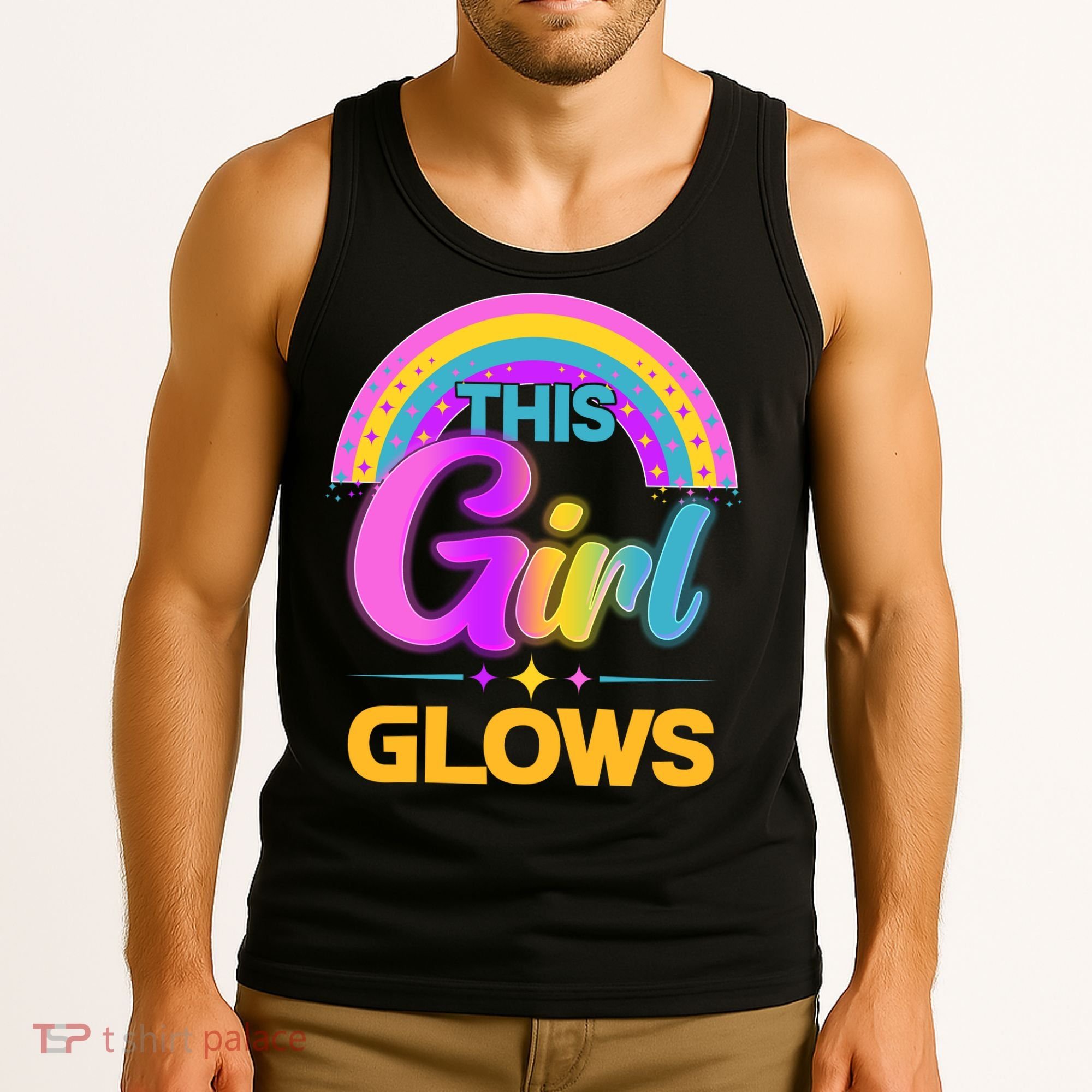 Funny Cute This Girl Glows Tank Top