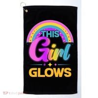 Funny Cute This Girl Glows Golf Towel thumb 0