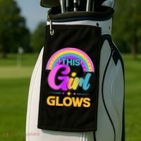 Funny Cute This Girl Glows Golf Towel thumb 2