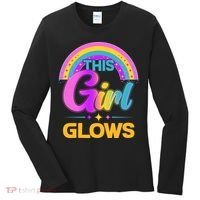 Funny Cute This Girl Glows Women's Long Sleeve Shirt thumb 0