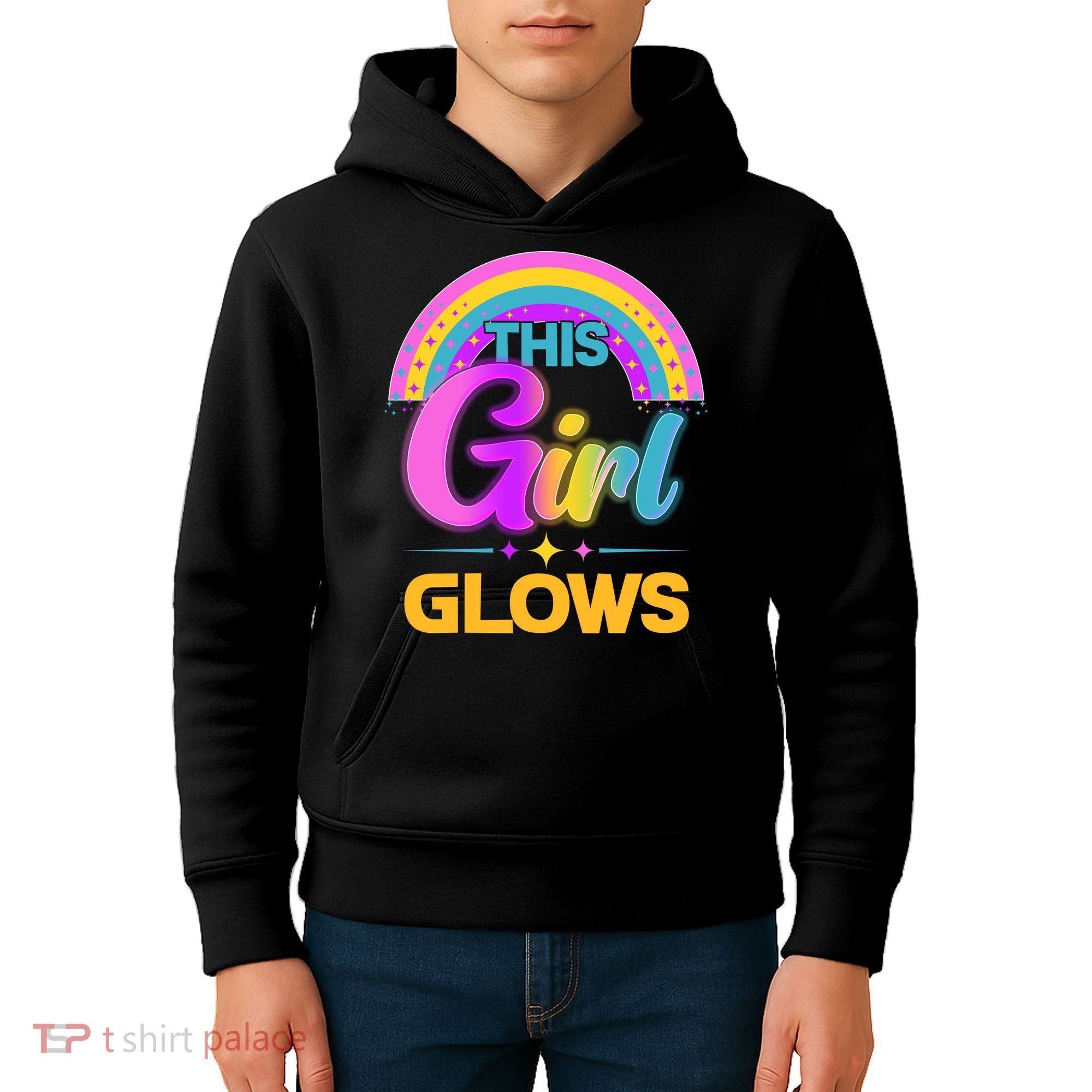 Funny Cute This Girl Glows Kids Hoodie