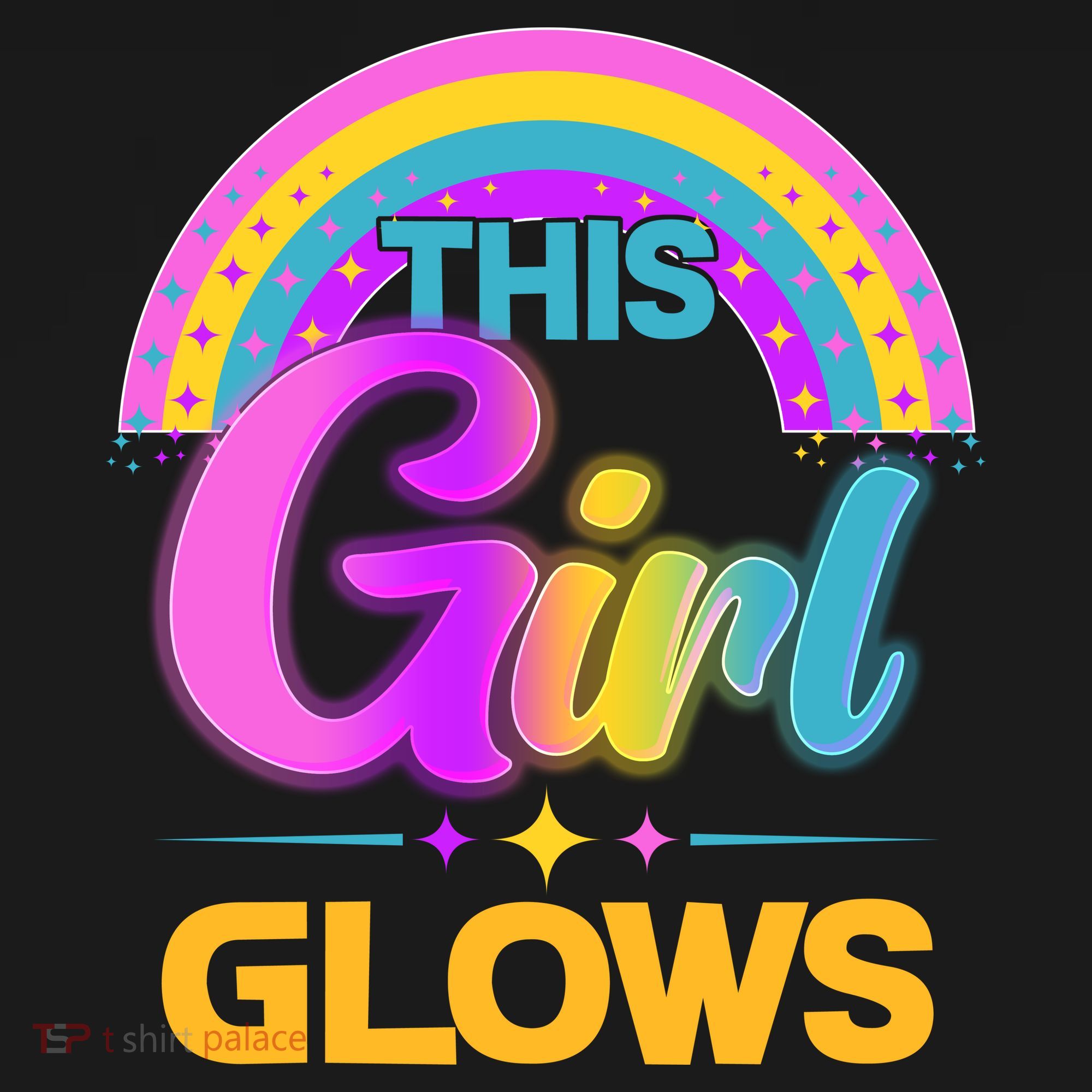 Funny Cute This Girl Glows Kids Tie-Dye T-Shirt