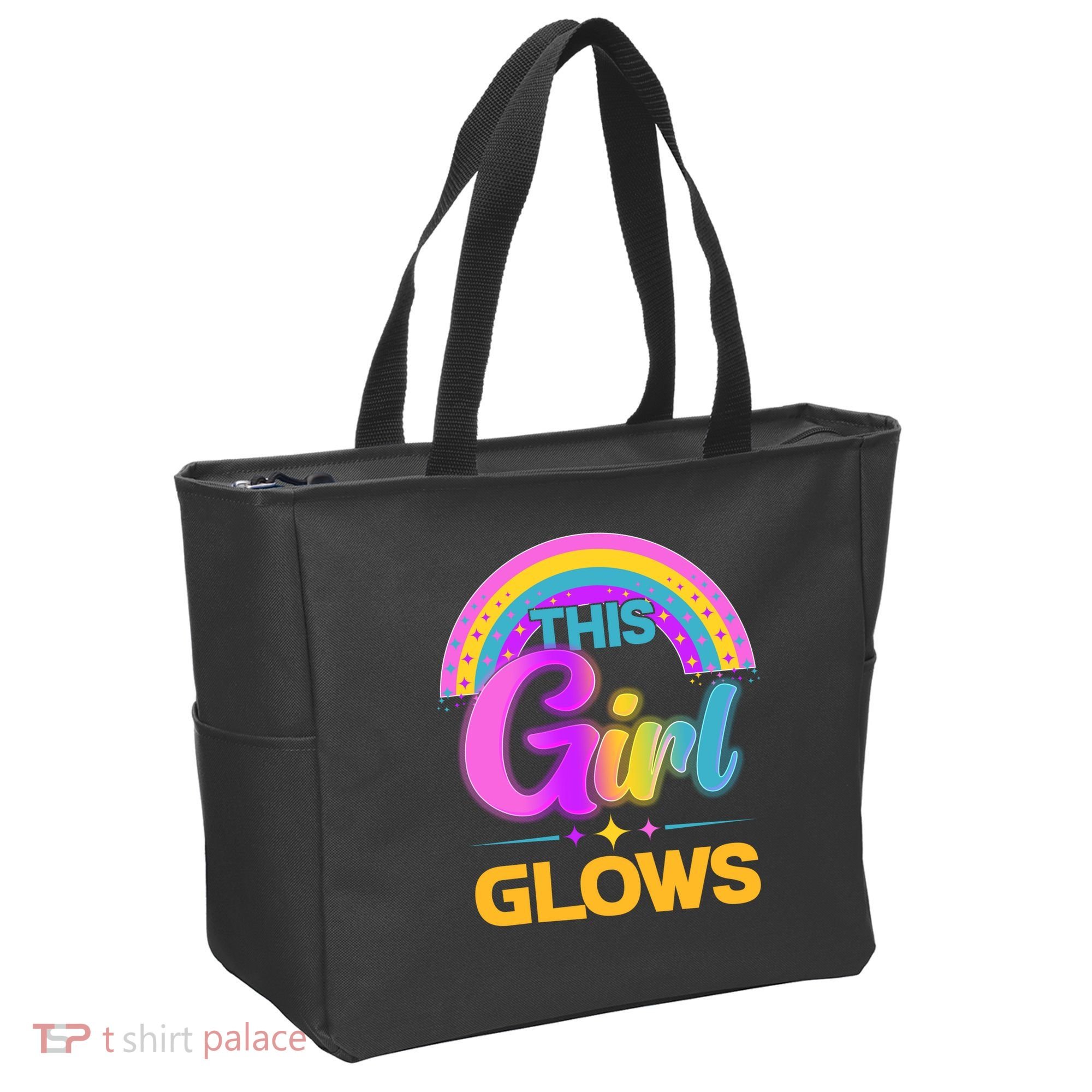 Funny Cute This Girl Glows Tote Bag