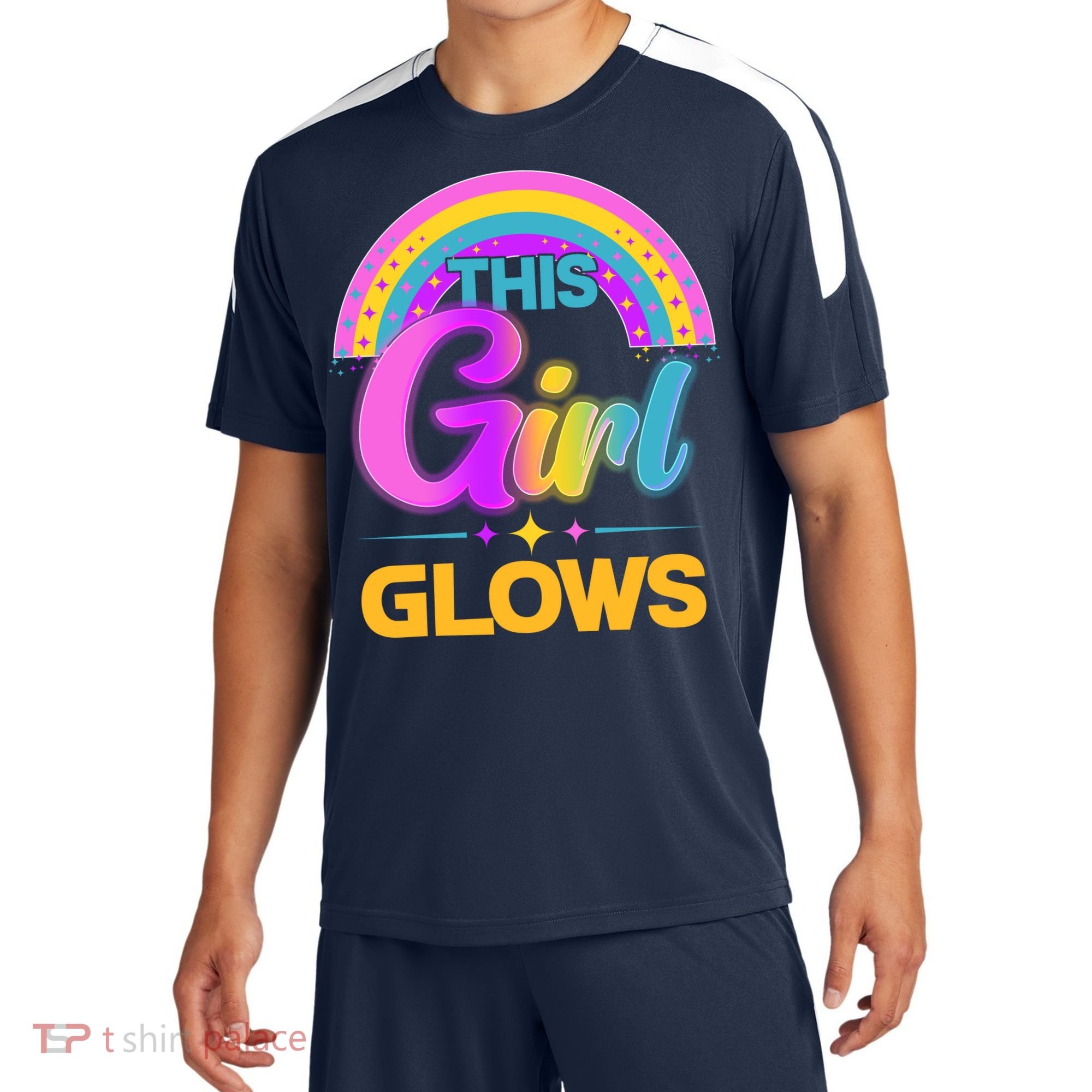 Funny Cute This Girl Glows Sport-Tek Competitor United Soccer Jersey
