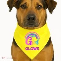 Funny Cute This Girl Glows USA-Made Doggie Bandana thumb 1