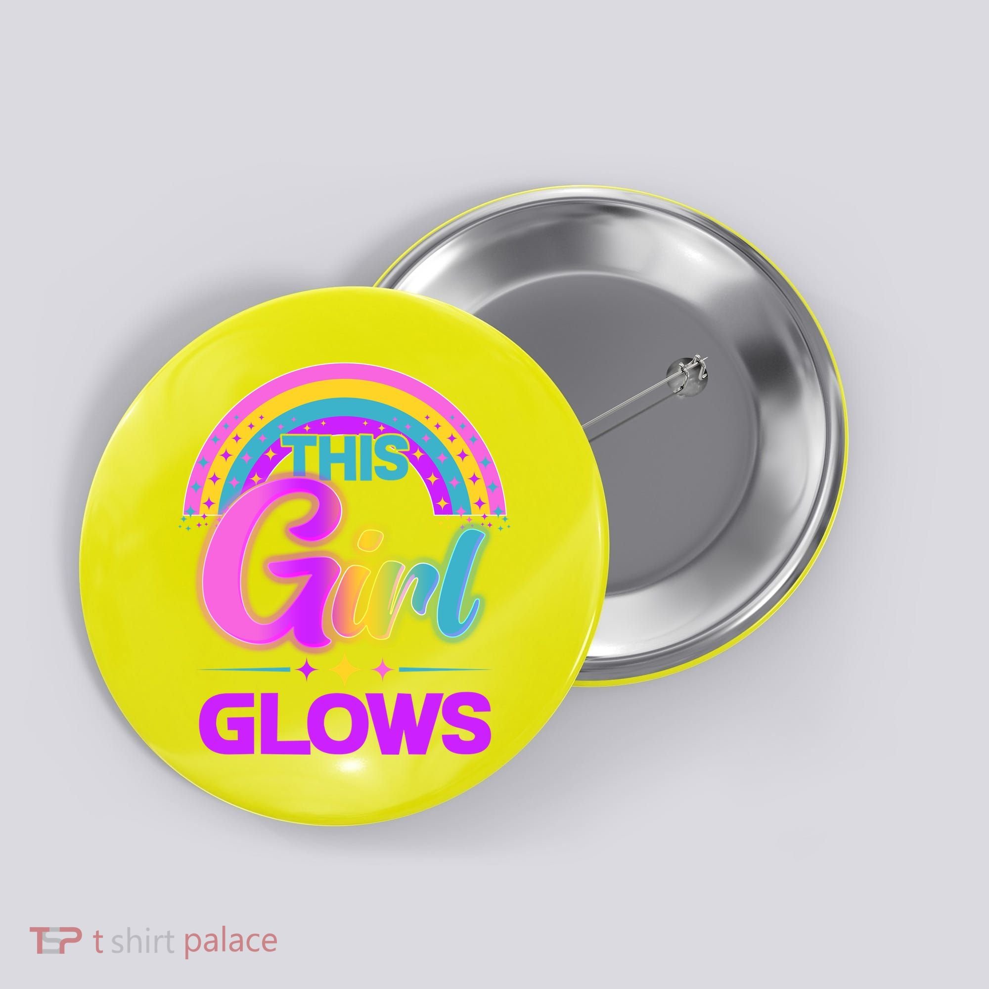 Funny Cute This Girl Glows Button