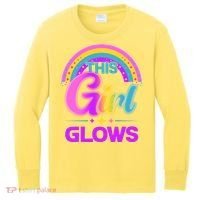 Funny Cute This Girl Glows Kids Long Sleeve Shirt thumb 0