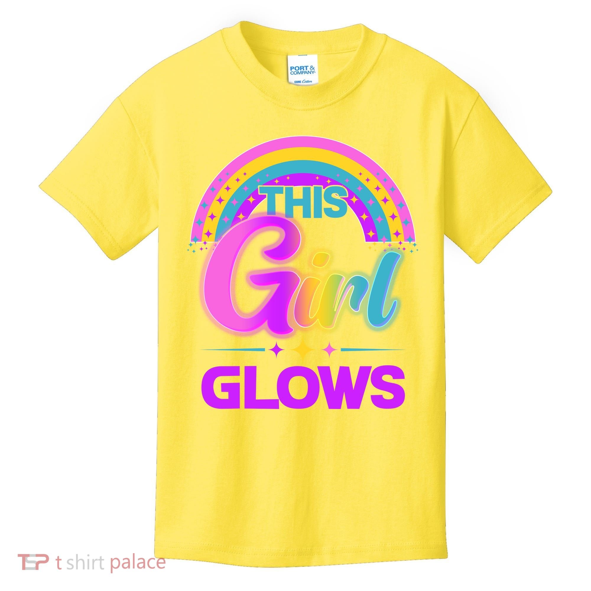 Funny Cute This Girl Glows Kids T-Shirt