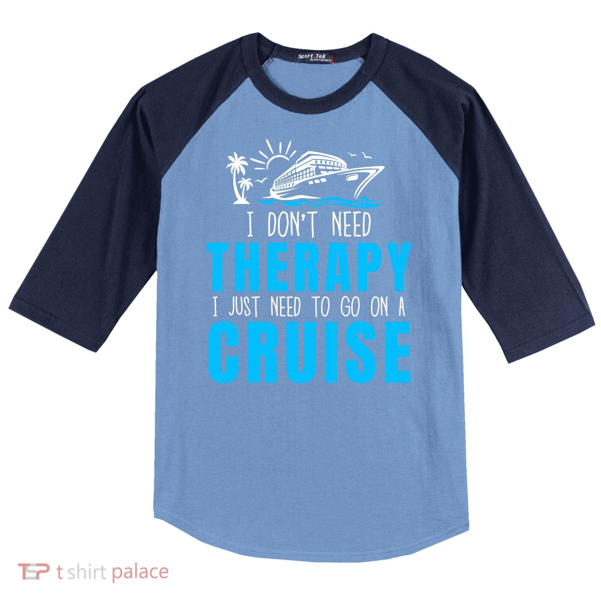 Funny Cruise Therapy Cruise Squad Family Cruise Vacation Cruise Ship Cruising Raglan Baseball Sleeve Shirt
