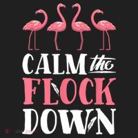 Flamingo Calm The Flock Down Funny Pink Bird Lovers Summer Women's Sweatshirt thumb 2
