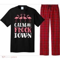 Flamingo Calm The Flock Down Funny Pink Bird Lovers Summer Pajama Set thumb 0