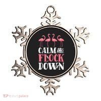 Flamingo Calm The Flock Down Funny Pink Bird Lovers Summer Ornament thumb 0