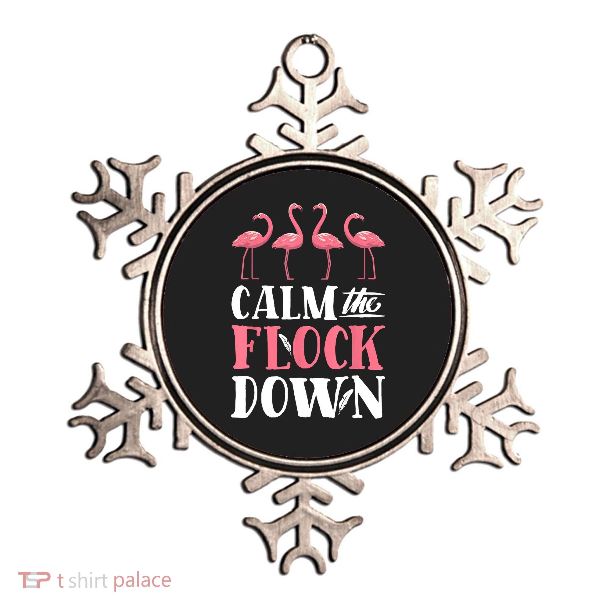Flamingo Calm The Flock Down Funny Pink Bird Lovers Summer Ornament