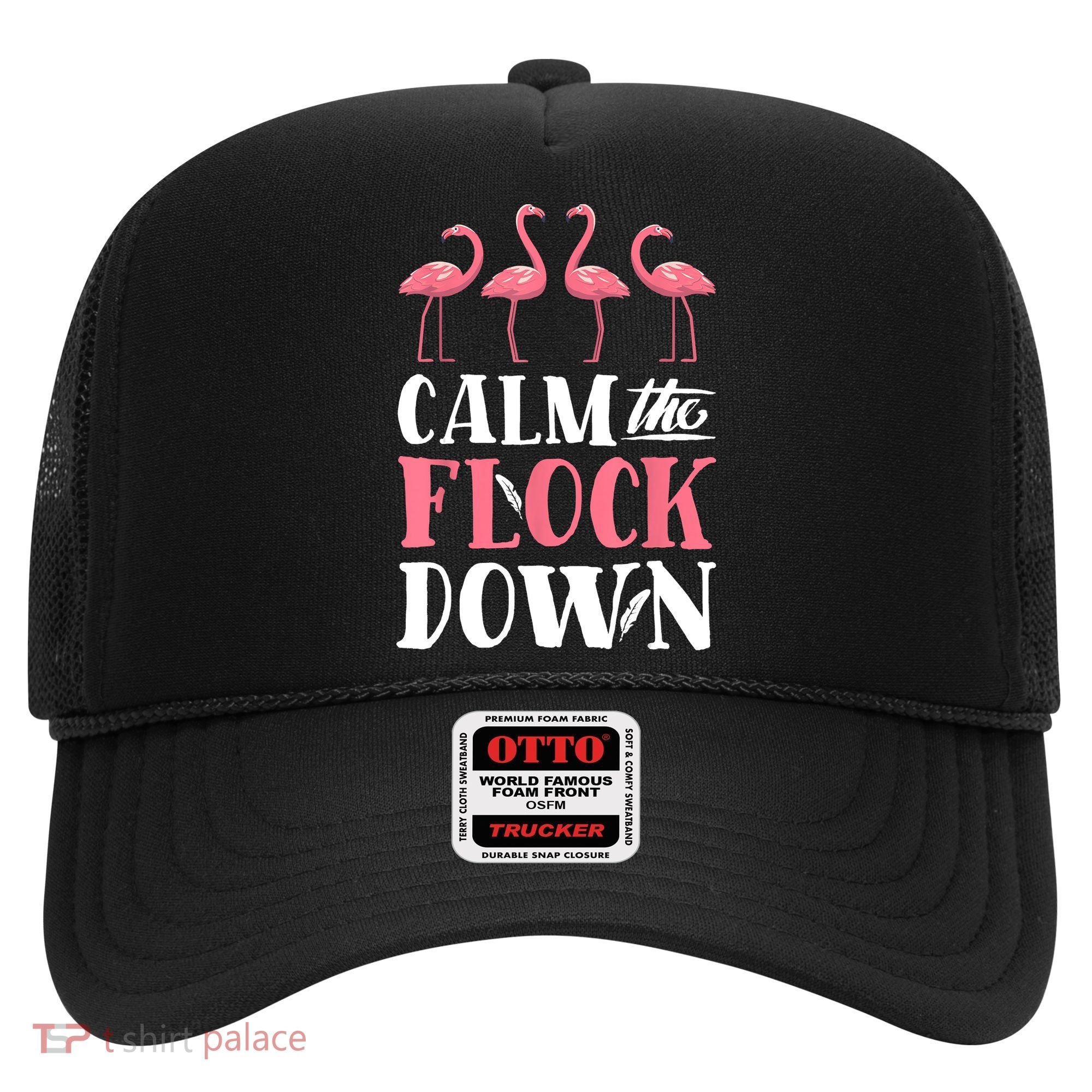 Flamingo Calm The Flock Down Funny Pink Bird Lovers Summer Hat